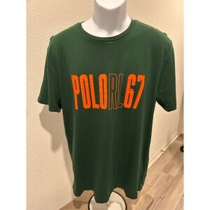 Polo Ralph Lauren Mens Green Orange POLO RL 67 Graphic T-Shirt Size M Medium